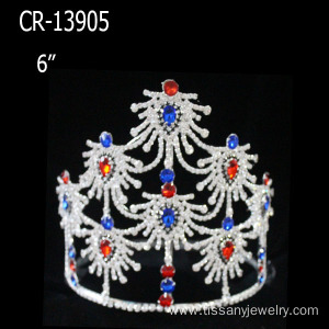 Wholesale blue red and white Christmas Pageant Crown